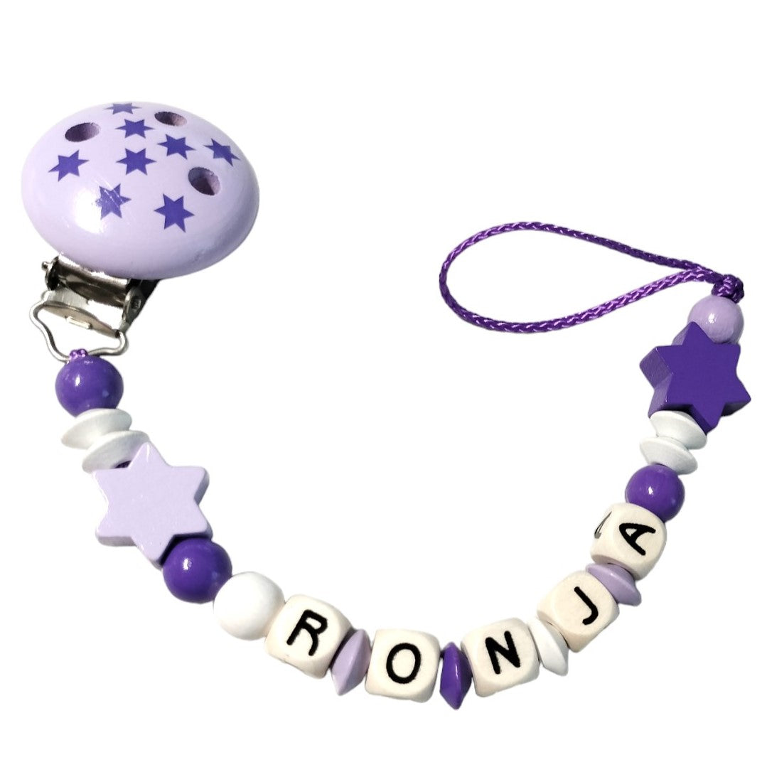 Nuggikette avec nom astérisques violet: blanc