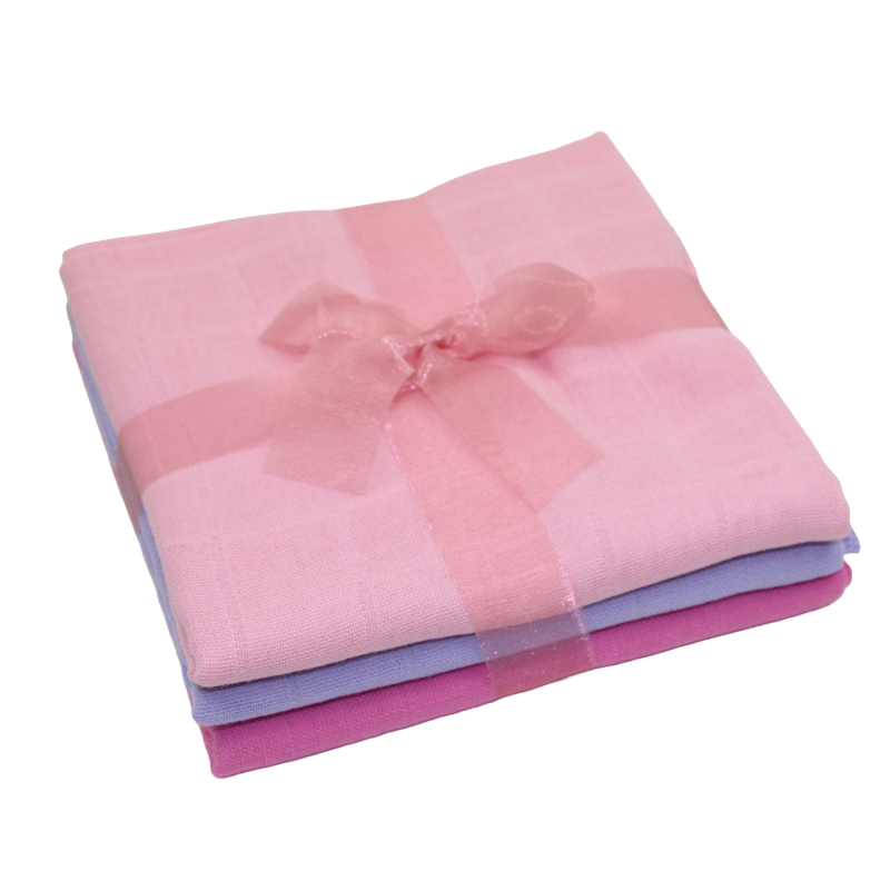 Nuscheli 3er-Set pastellrosa-flieder-pink