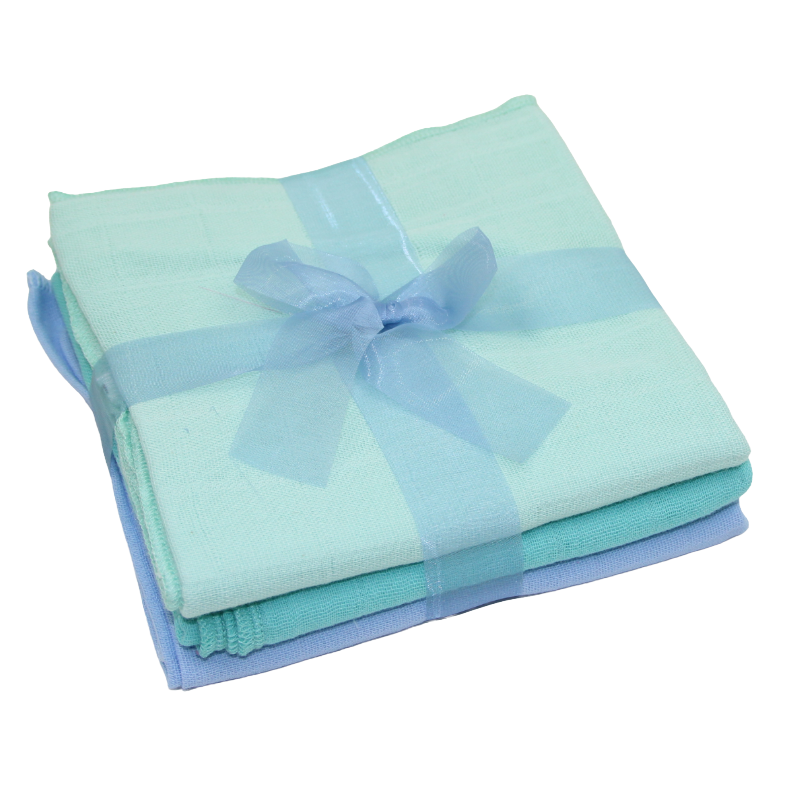 Nuscheli 3er-Set mint-türkis-pastellblau