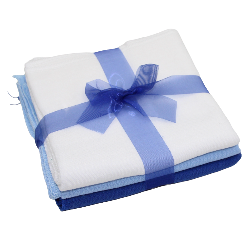 Nuscheli 3er-Set weiss-pastellblau-dunkelblau