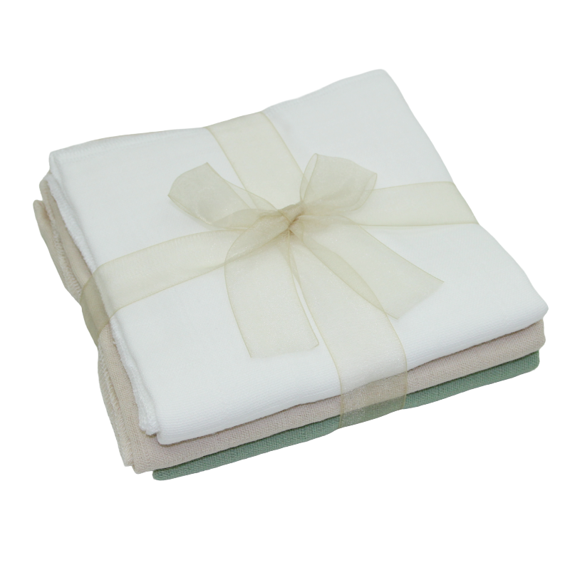 Nuscheli 3er-Set weiss-beige-lindgrün