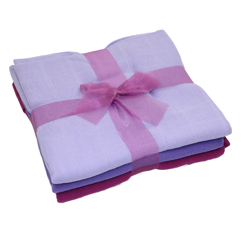 Nuscheli set of 3 lilac-purple-dark violet