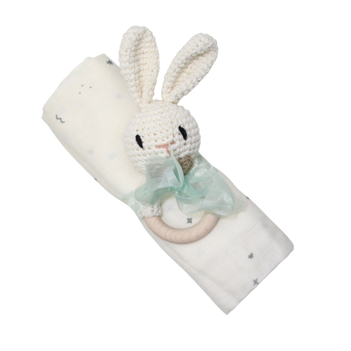 Mini-Set Nuscheli & Rassel Hase
