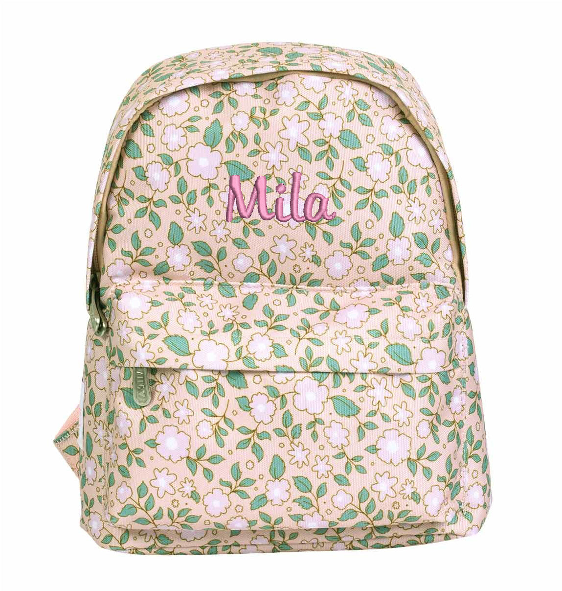 Personalisierter Rucksack für Kinder mit Blumenmotiv und Name