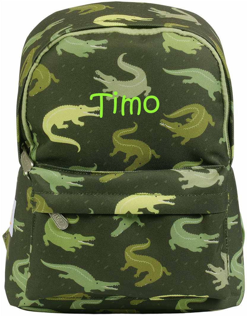 Personalisierter Kinderucksack mit Krokodilmotiv und Name
