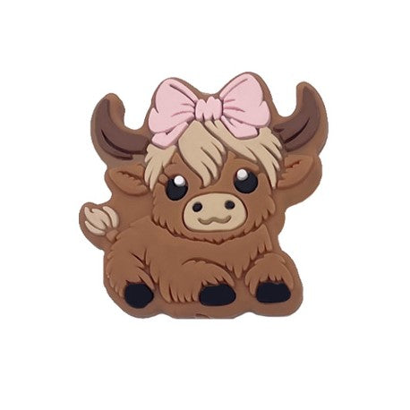 Boucle de vache Highland motif en silicone
