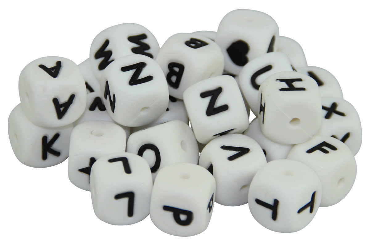 SILIKON 12mm Buchstabenwürfel