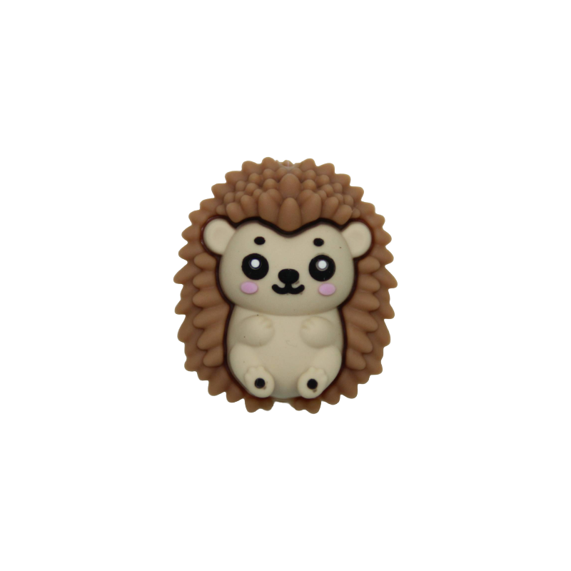 Silikonmotiv in Igelform in camel für Babyspielzeug