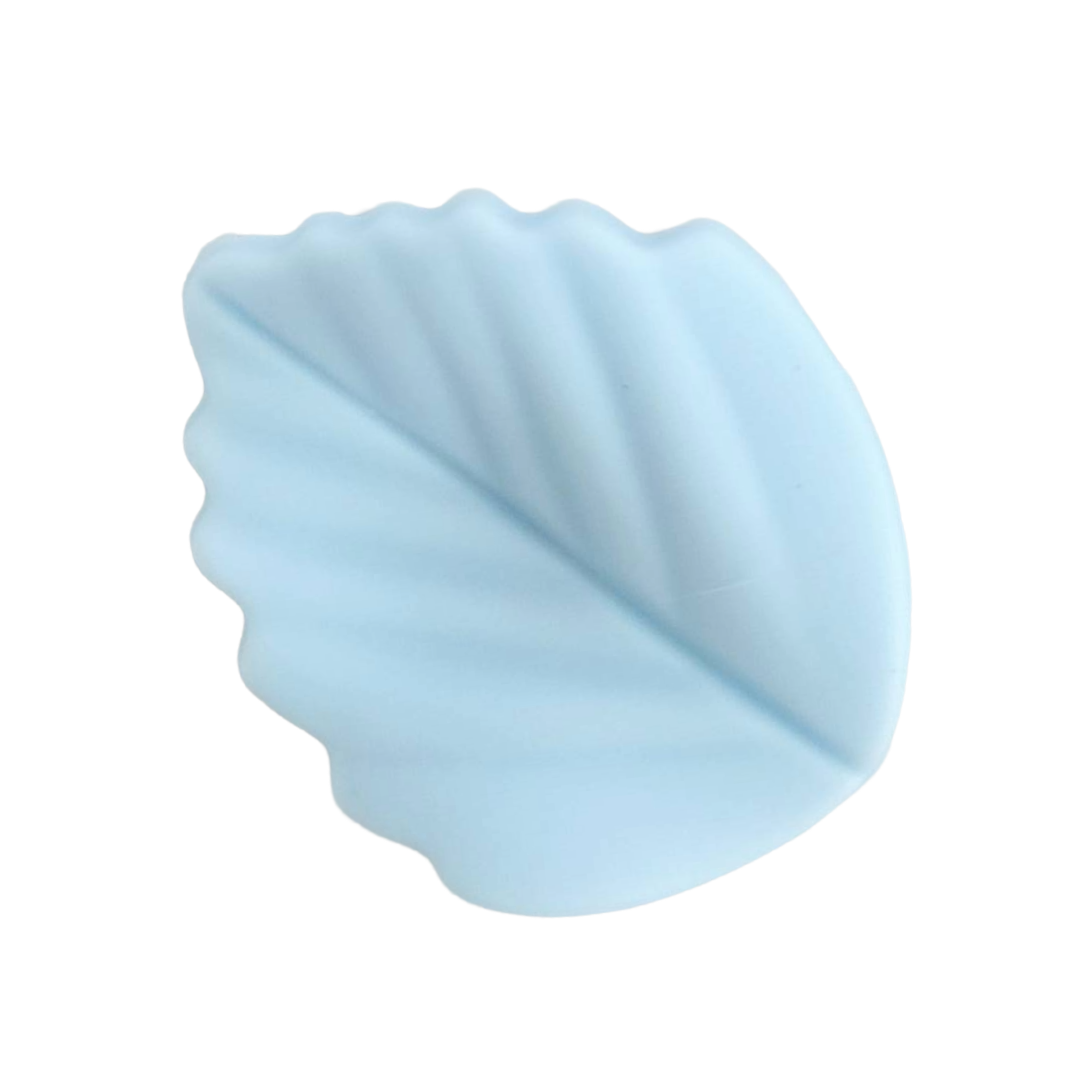 Bastelperle aus Silikon in Blattform in der Farbe pastellblau