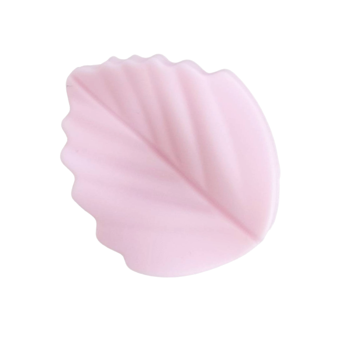 Bastelperle aus Silikon in Blattform in der Farbe babyrosa
