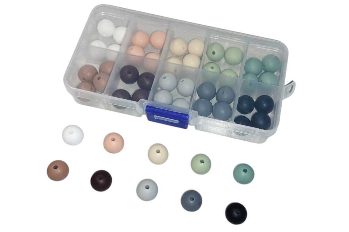 Starter Set Silicone Pearls 12 mm Tons naturels