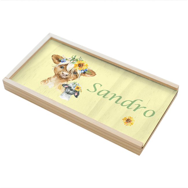 Stiftebox Holz Highlandtiere