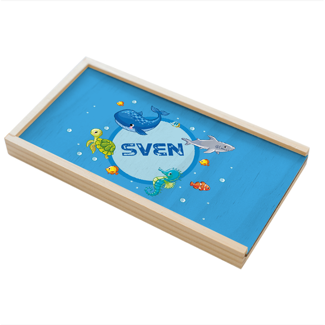 Stiftebox Holz Unterwasserwelt
