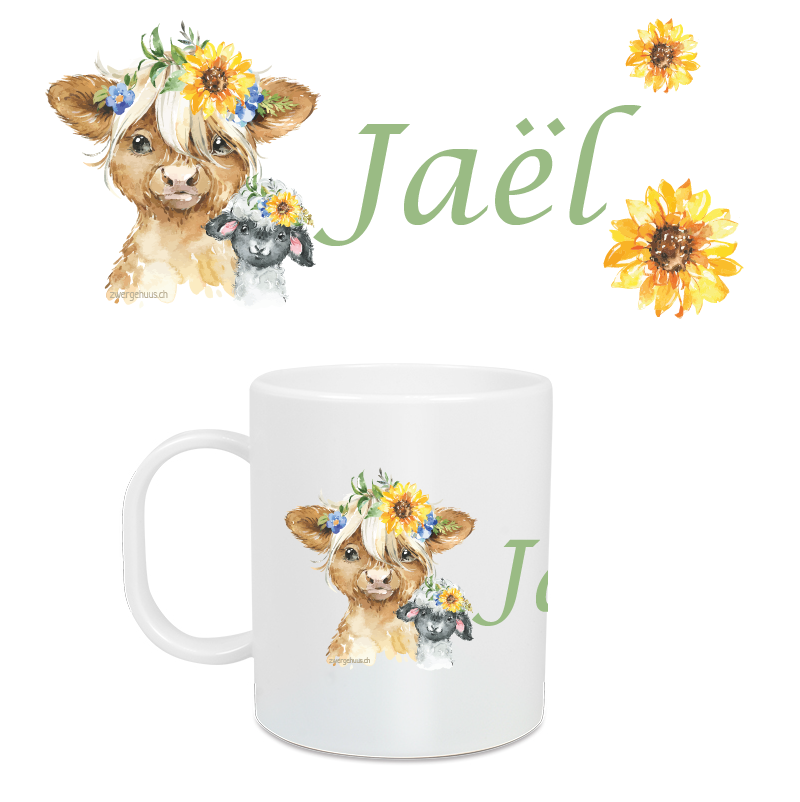 Kindertasse gross Highlandtiere