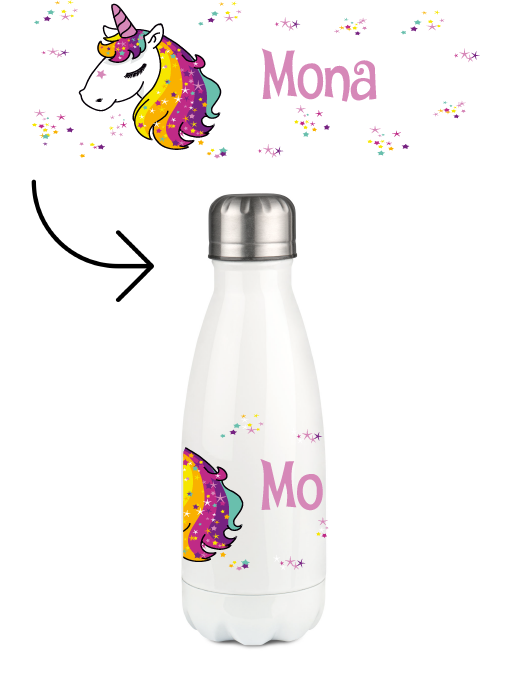 Bouteille thermique 350 ml Astérisques de tête de licorne