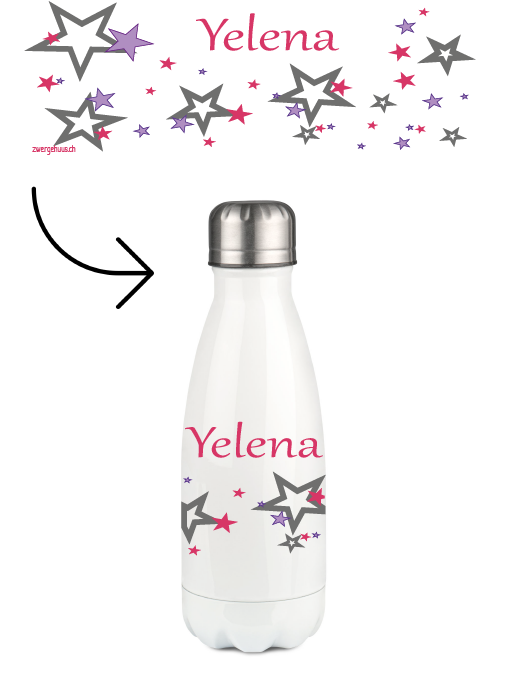 Bouteille thermique 350 ml Astérisques rose