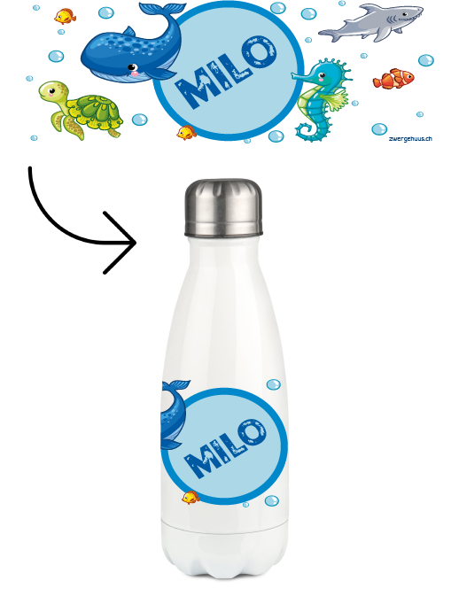 Bouteille thermique 350 ml du monde sous-marin