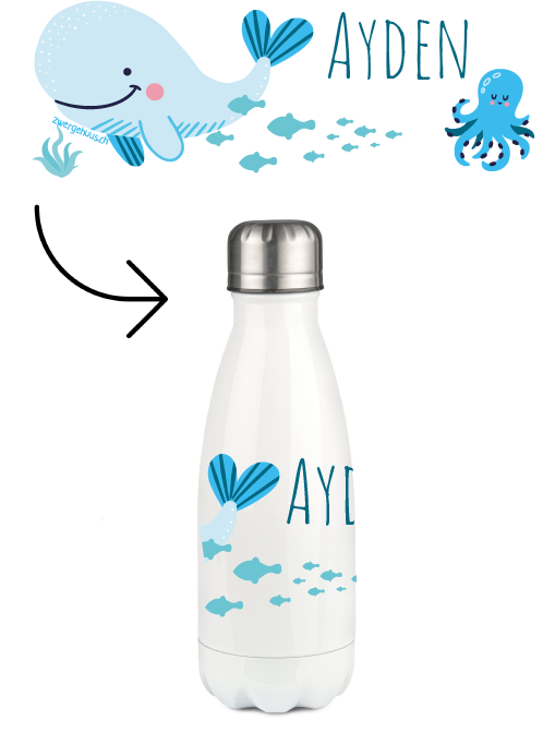 Bouteille thermique 350 ml de baleine