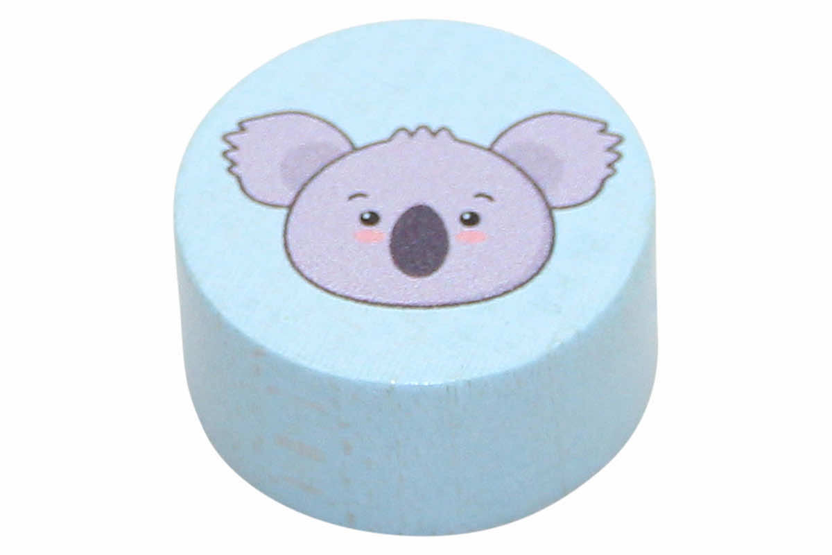 Motivperlen Scheibchen Tierköpfe babyblau