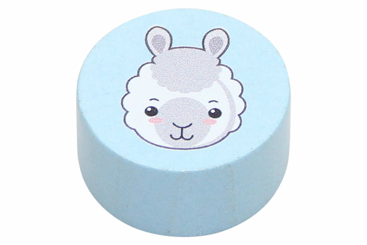 Motivperlen Scheibchen Tierköpfe babyblau