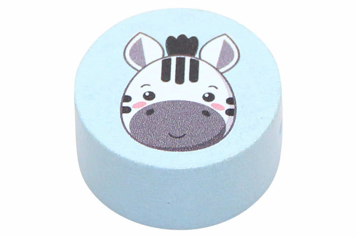 Motivperlen Scheibchen Tierköpfe babyblau