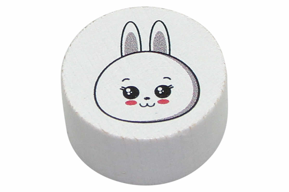 Perles de moteur tranches de têtes d'animaux blanches: gris