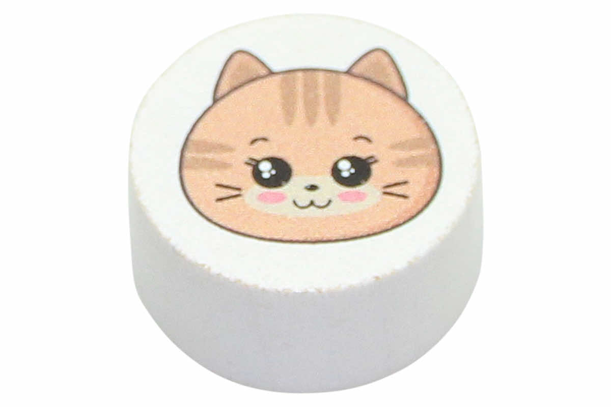 Perles de moteur tranches de têtes d'animaux blanches: gris