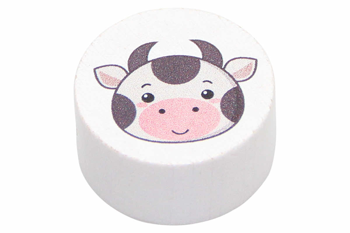 Perles de moteur tranches de têtes d'animaux blanches: gris