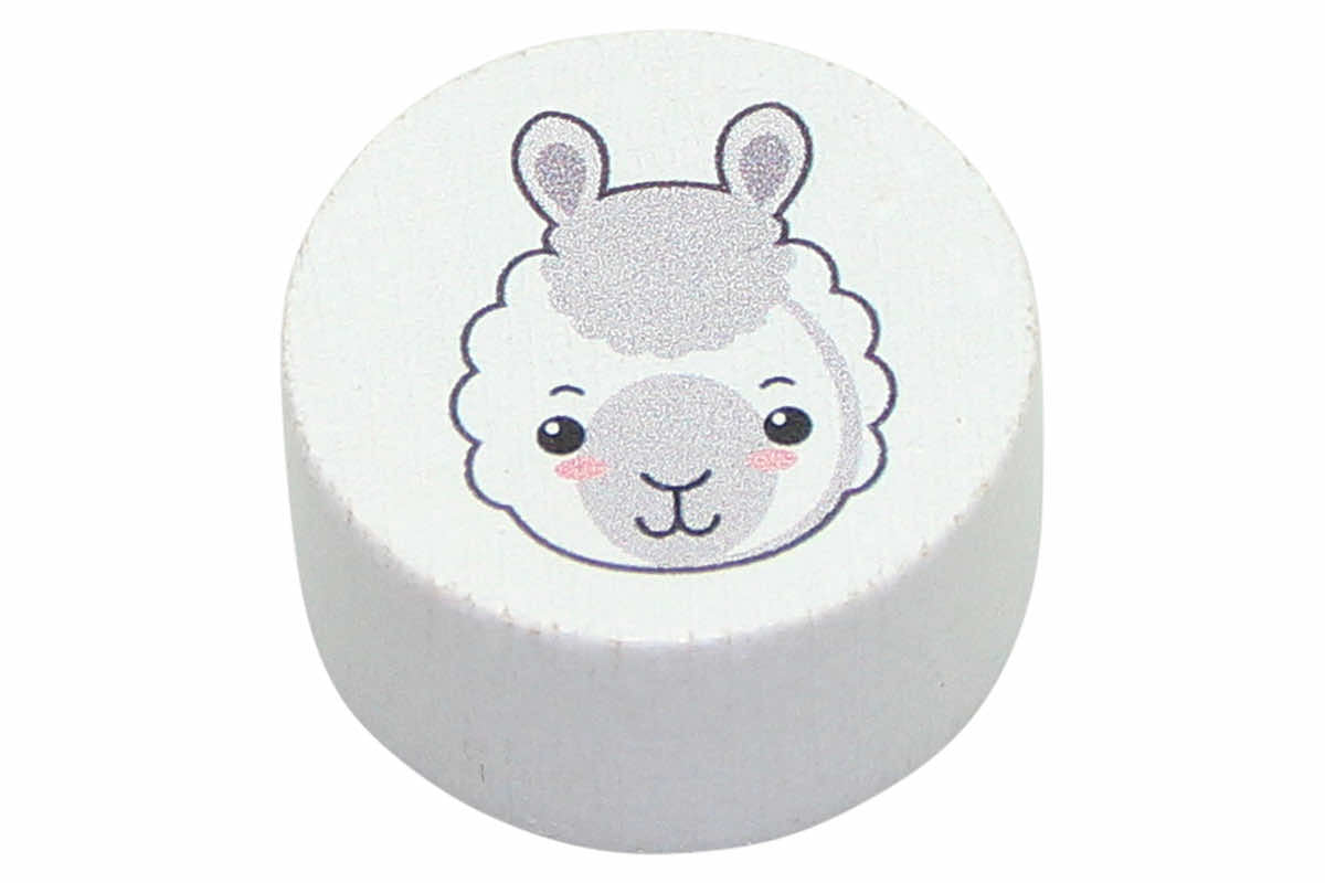 Perles de moteur tranches de têtes d'animaux blanches: gris