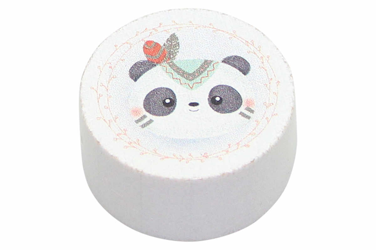 Perles de moteur tranches de têtes d'animaux blanches: gris