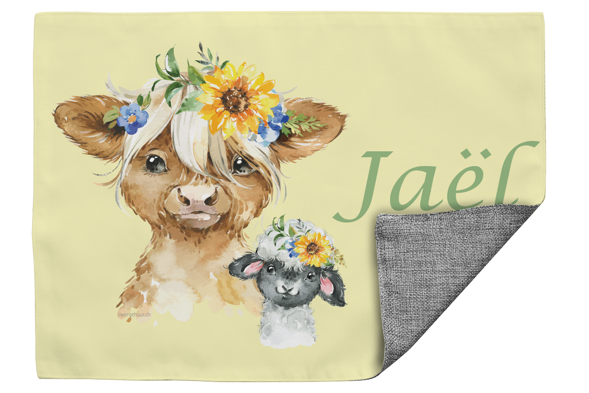 Stoff Tischset Highlandtiere