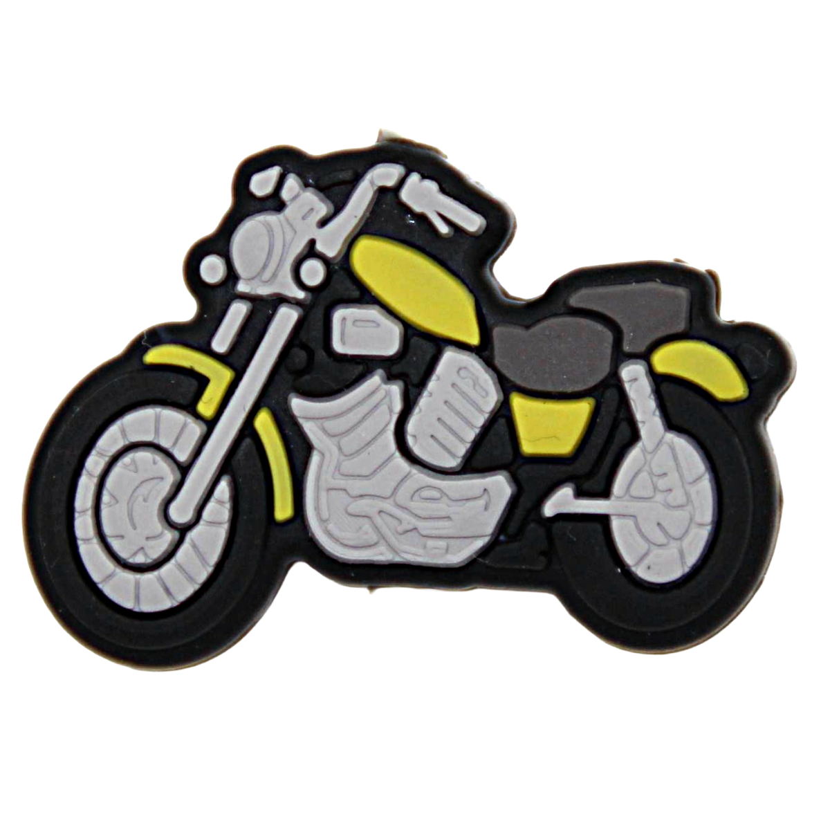Bastelperle aus Silikon in Motorradform in gelb