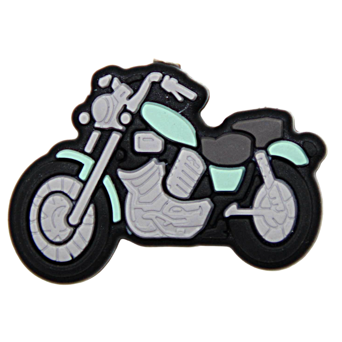 Bastelperle aus Silikon in Motorradform in mint
