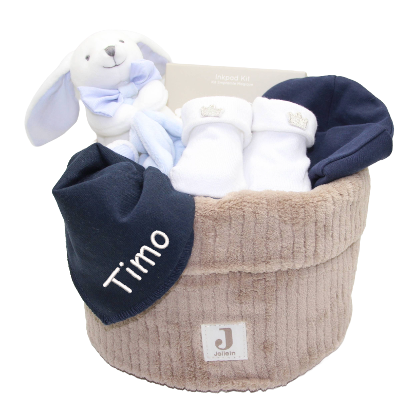 Diaper basket bunny blue
