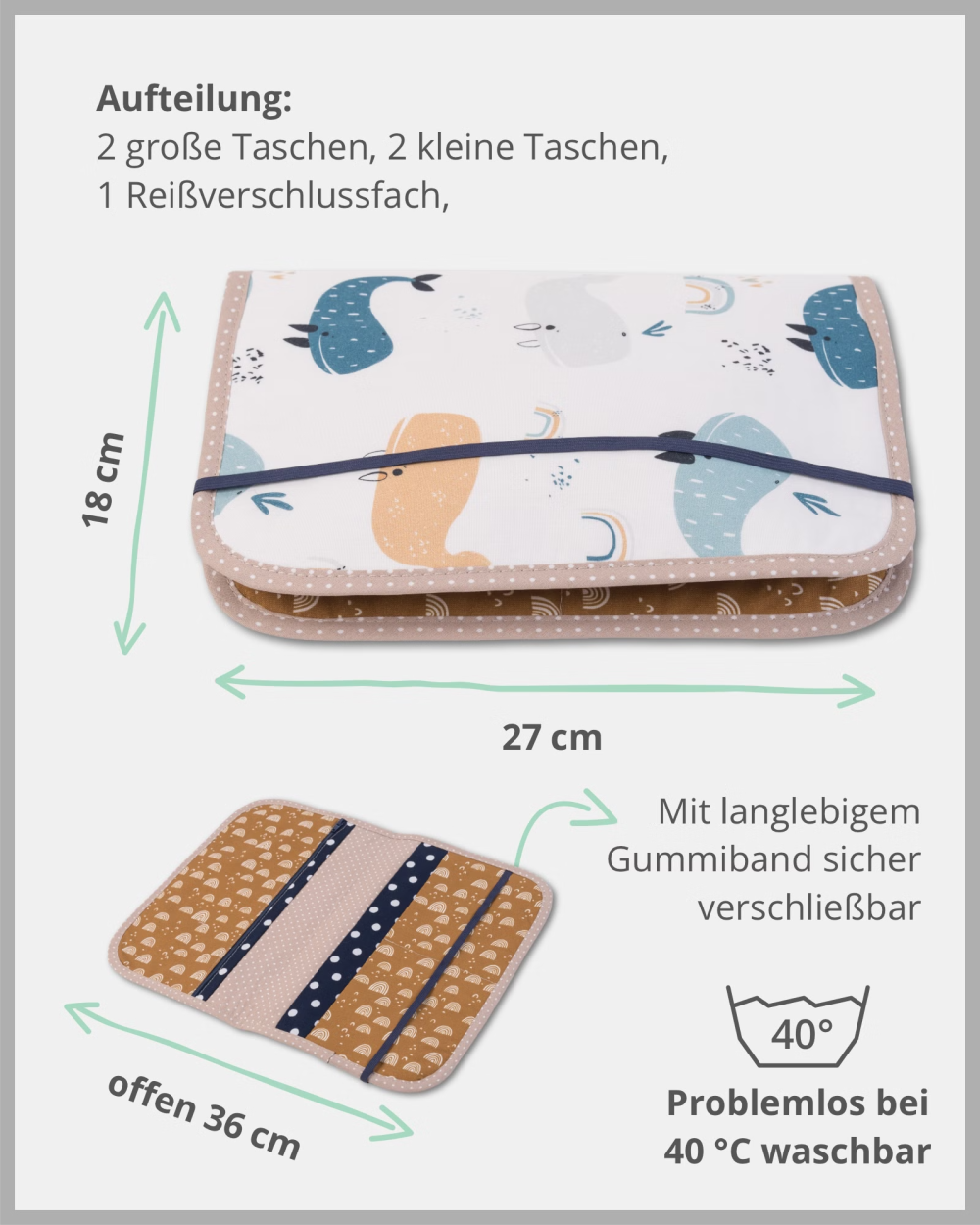 Windeltasche Wale