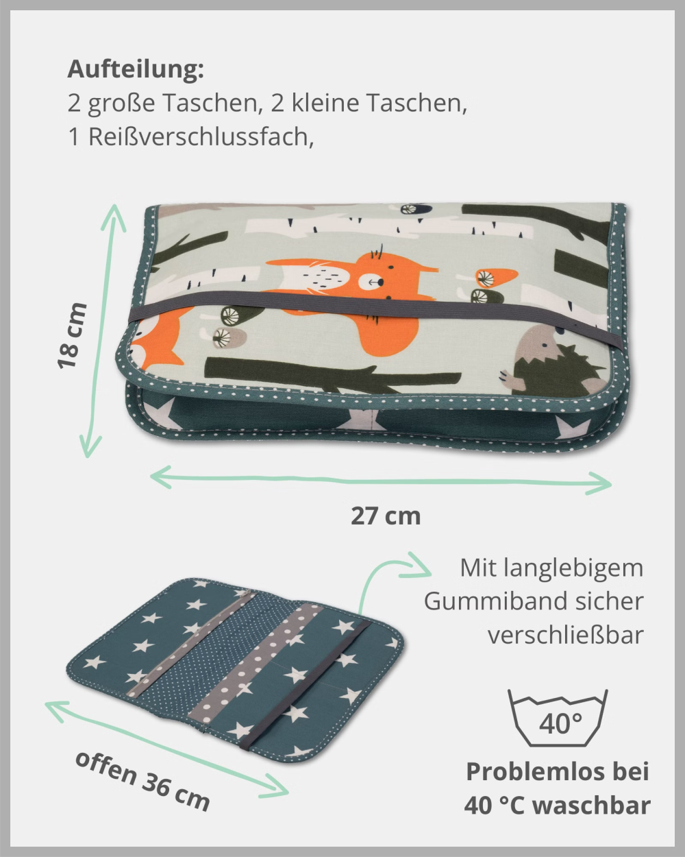 Diaper bag forest animals