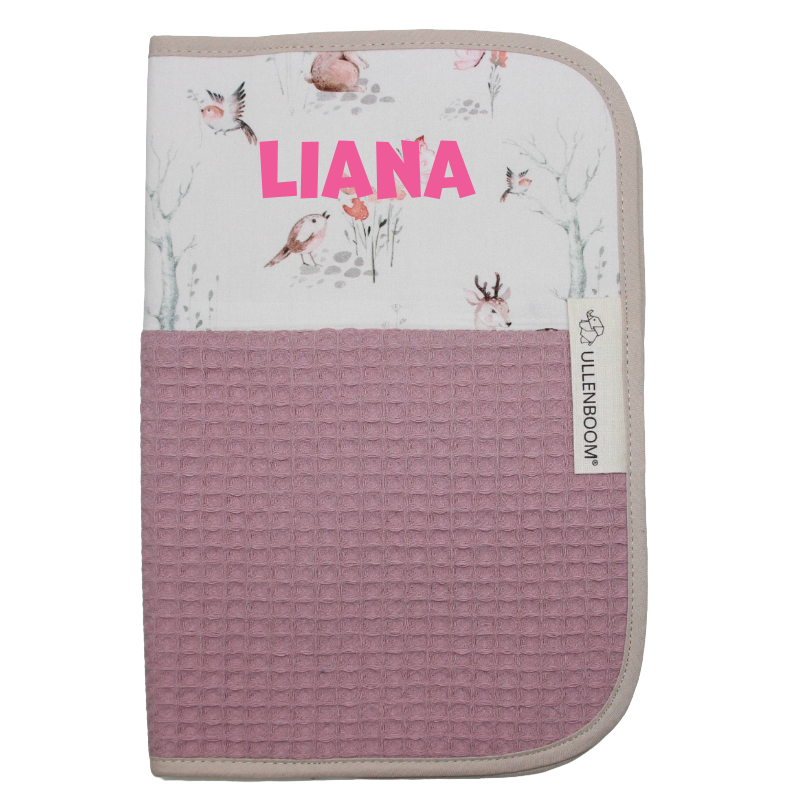 Diaper bag forest animals pink