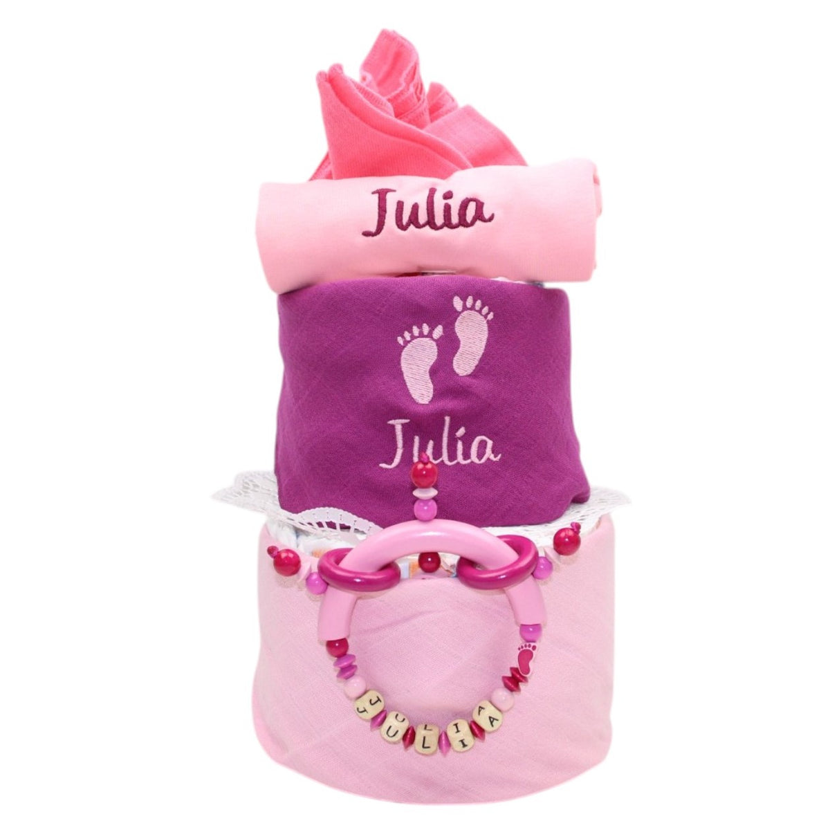 Diaper cake feet pink