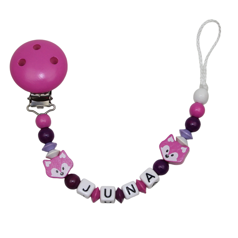 Nuggikette avec nom Fuchs rose: Dark Violet