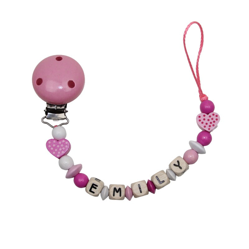 Nuggikette avec nom daustrus motif pastel rose: rose
