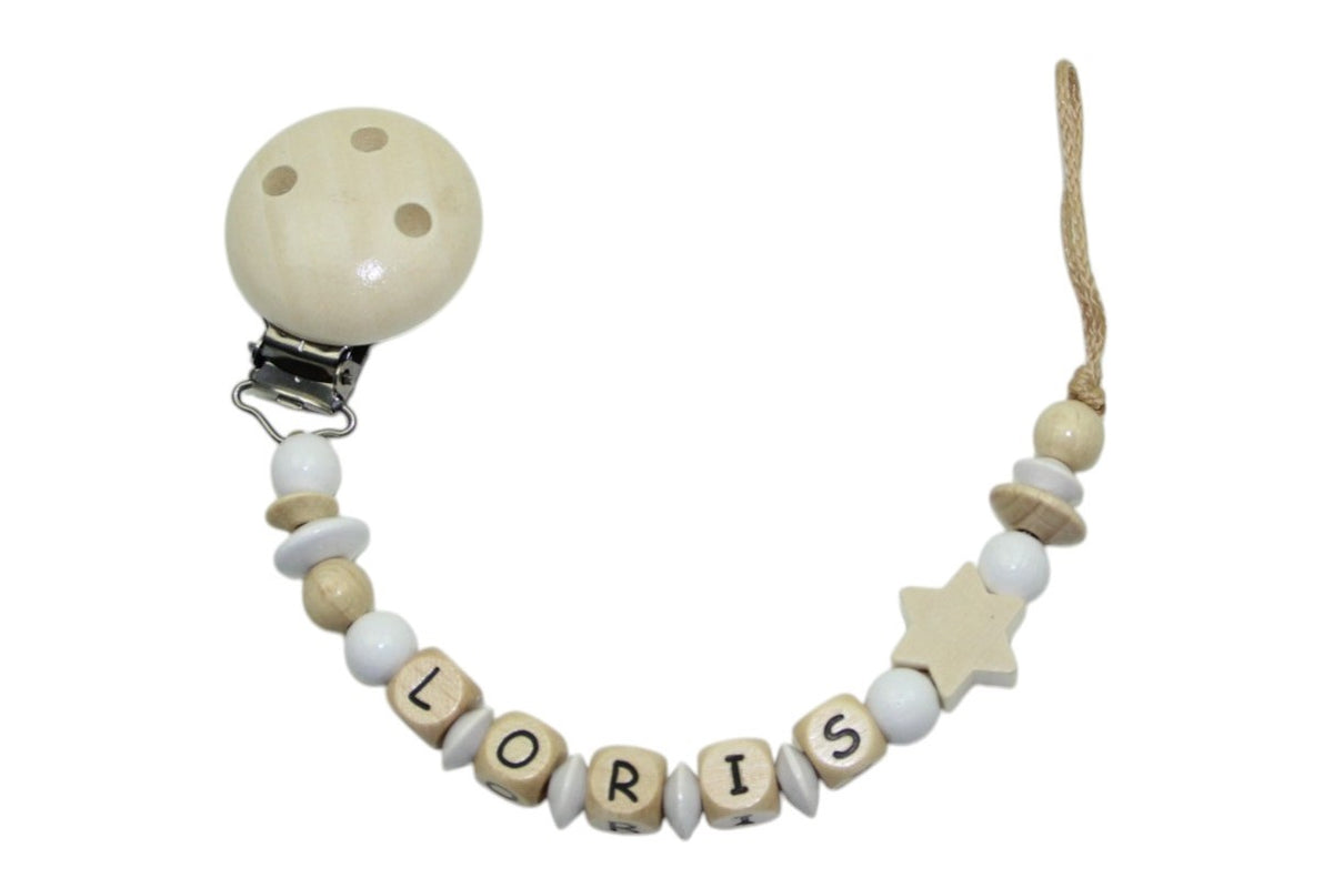 Nuggikette avec nom Stars Nature: blanc