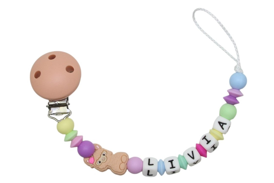 Nuggikette Silicone avec nom Lama Color Mix