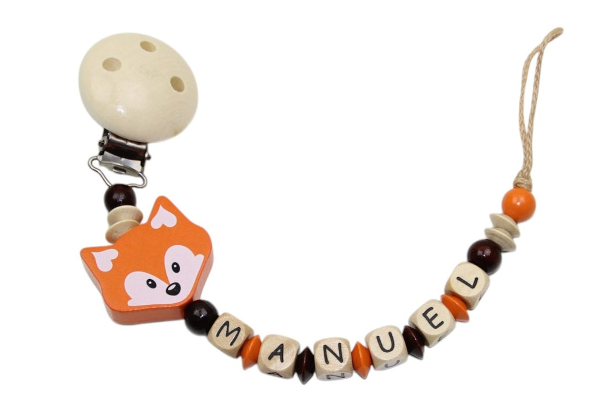 Nuggikette mit Name Fuchs orange:natur