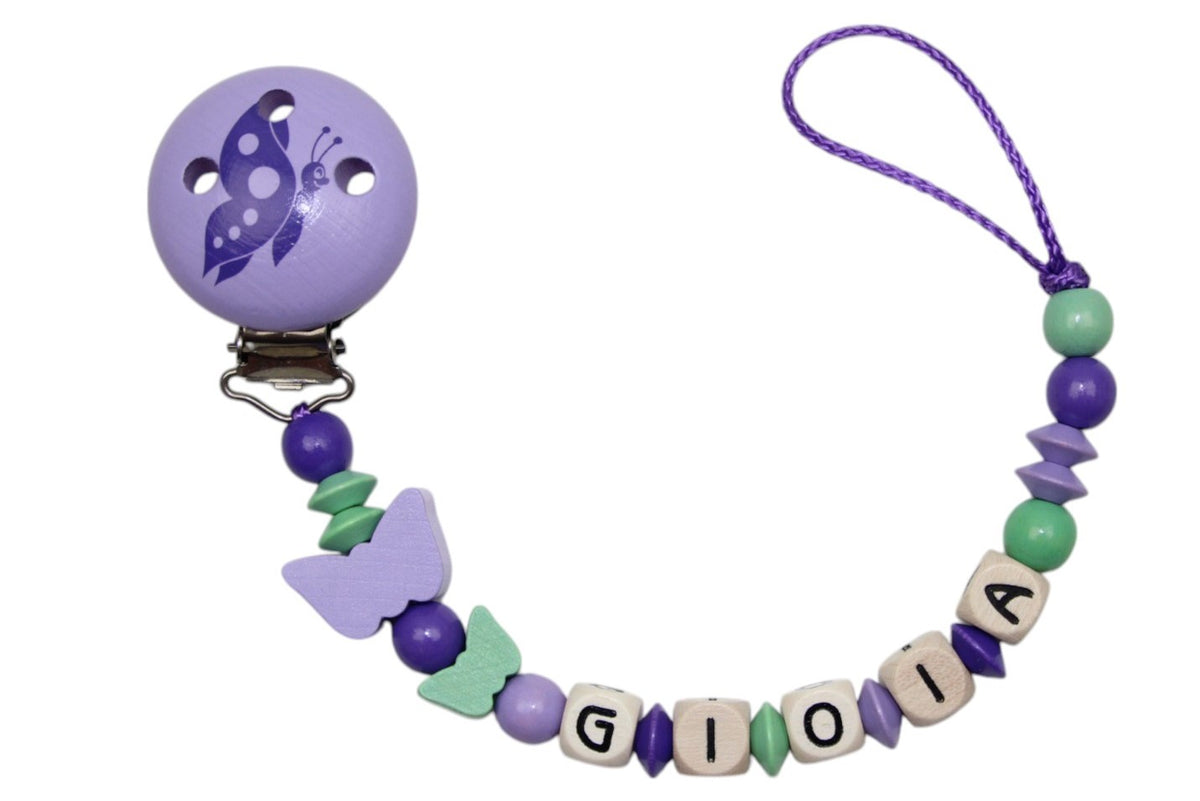 Nuggikette avec nom papillons lilas: menthe