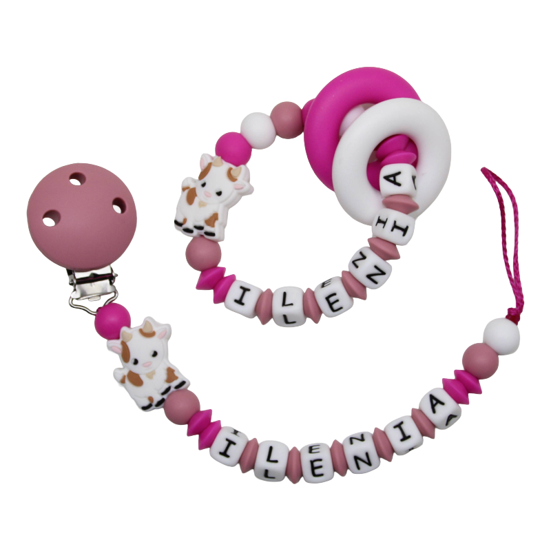 Ensemble cadeau en silicium Blanc de chèvre: rose foncé