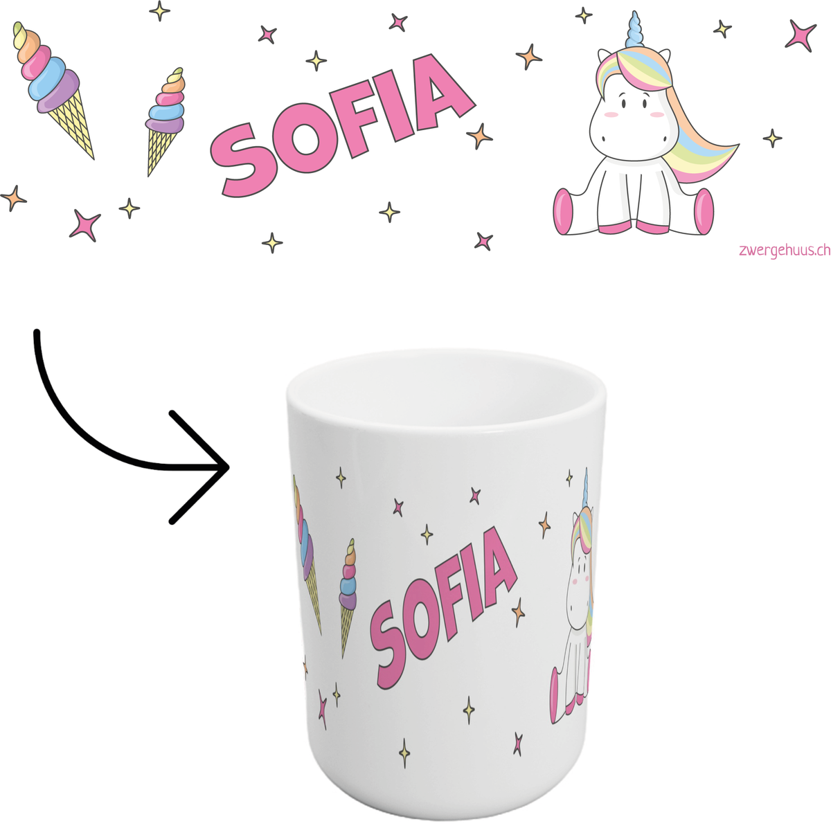 Zahnputzbecher Einhorn pink