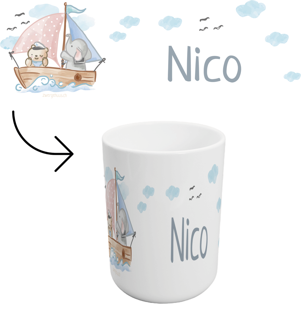 Sailor toothbrush mug