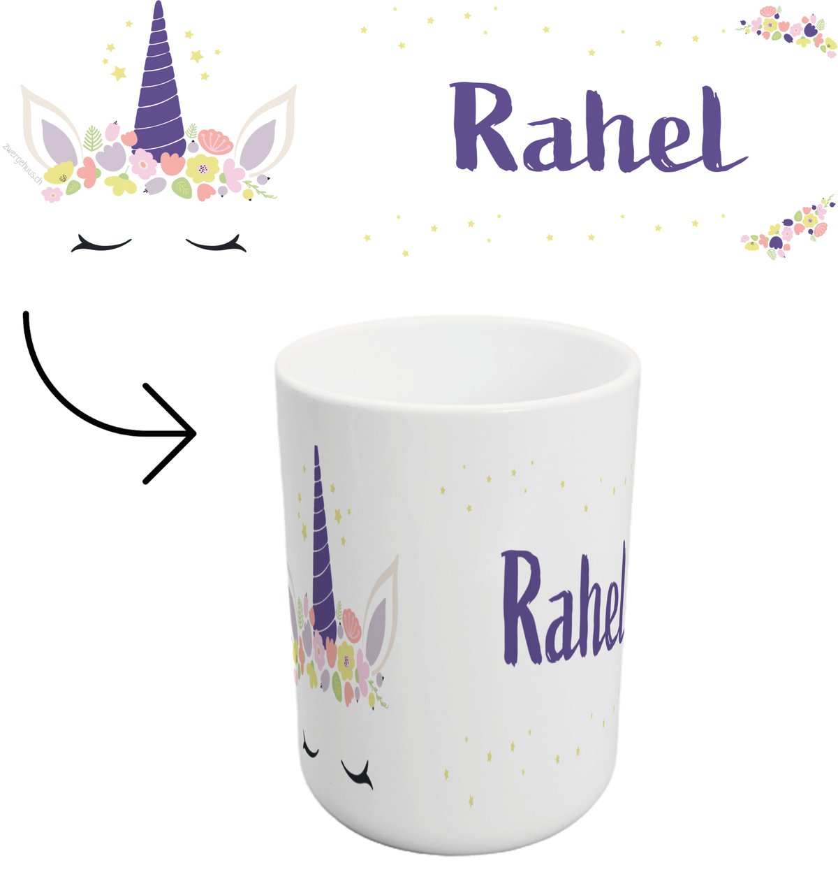 Tasses de brosses à dents endormies licorne