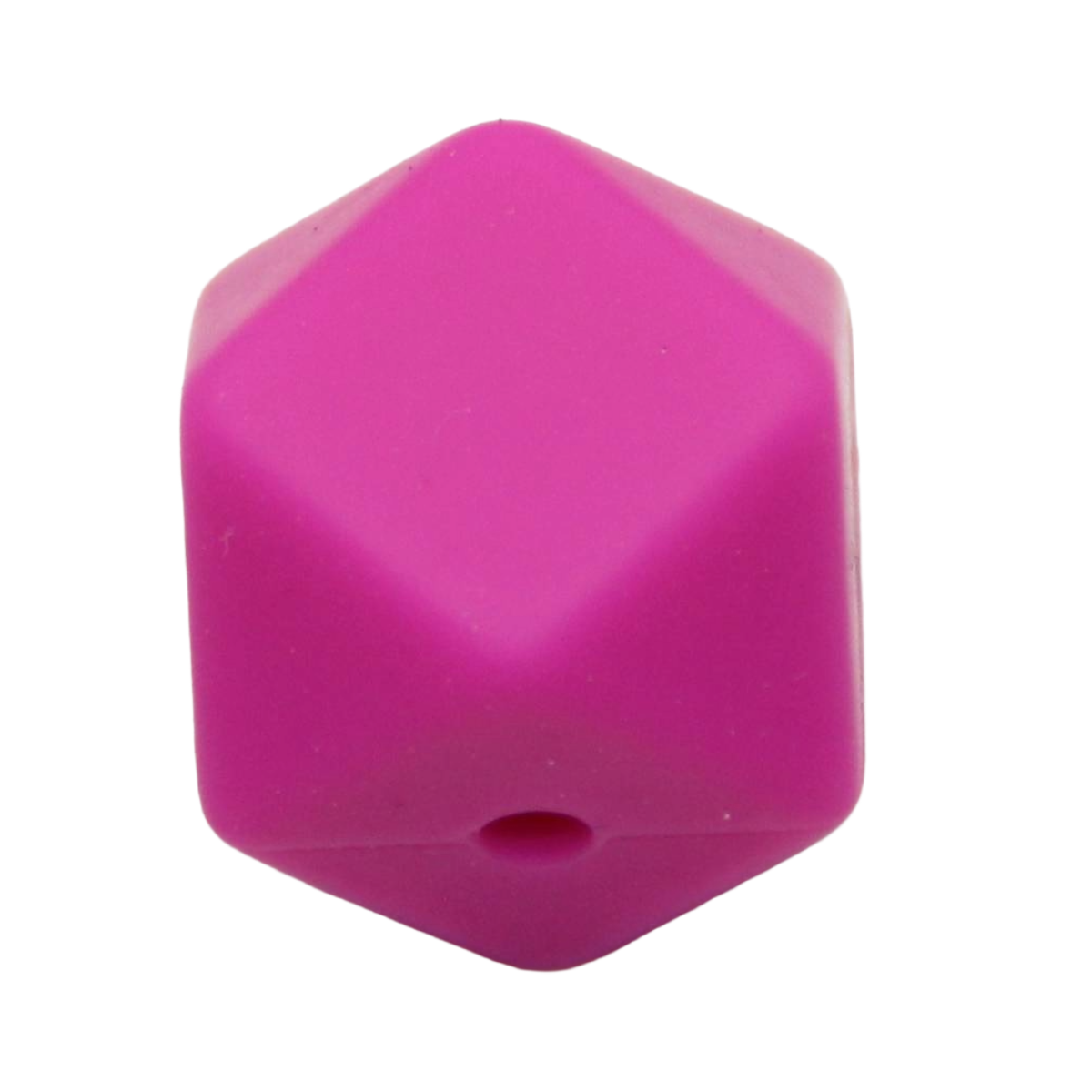Bastelperle aus SIlikon in Hexagonform in dunkelpink