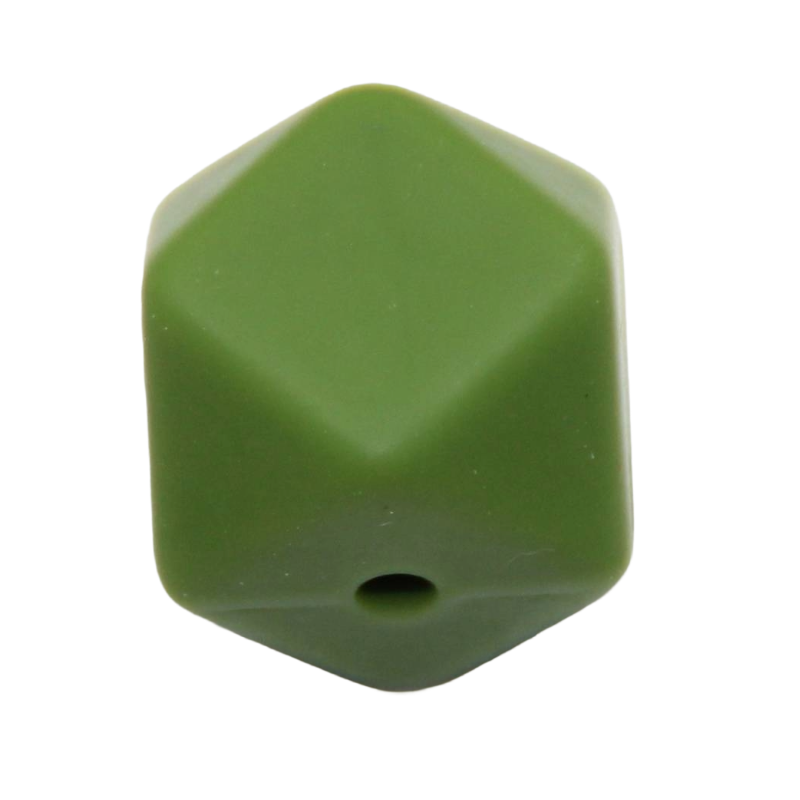 Bastelperle aus SIlikon in Hexagonform in camel